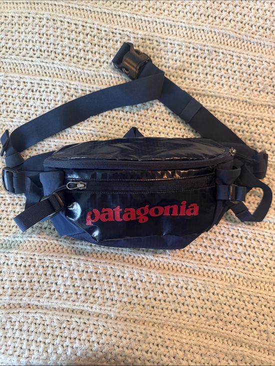 Patagonia Other - Patagonia Navy Belt Bag with Red Logo Patch